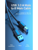 Кабел Vention, USB 3.0 Type A (M) / USB 3.0 Type B (M), 0.5m, Черен, Екраниран, 5Gb/s - COOBD - 9