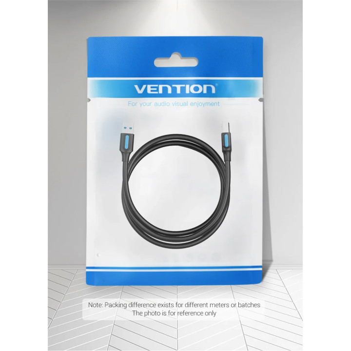 Кабел Vention, USB 3.0 Type A (M) / USB 3.0 Type B (M), 0.5m, Черен, Екраниран, 5Gb/s - COOBD - 12