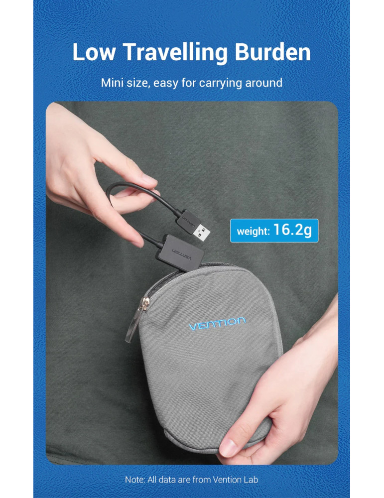 Външна звукова карта Vention CDYB0, USB 2.0, 3.5mm аудио/микрофон - CDYB0 - 12