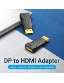Преходник Vention, DisplayPort (M) към HDMI (F), позлатени конектори, екраниран - HBOB0 - 3