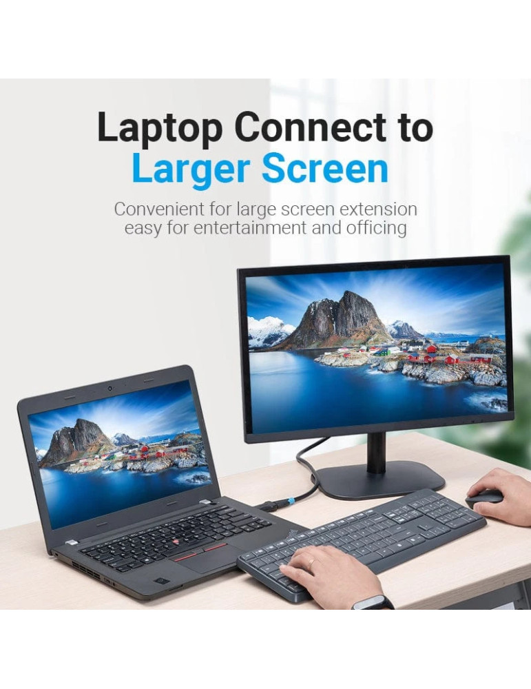 Преходник Vention, DisplayPort (M) към HDMI (F), позлатени конектори, екраниран - HBOB0 - 7