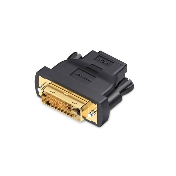 Преходник Vention, DVI 24+1 Мъжски към HDMI Женски, Екраниран, Позлатени конектори - ECDB0 - 1