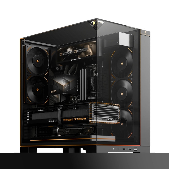 Кутия за компютър Thermalright TR-A70 Vision Black, 9.16" LCD Display, ATX Middle Tower - TR-A70-VISION-BK - 1