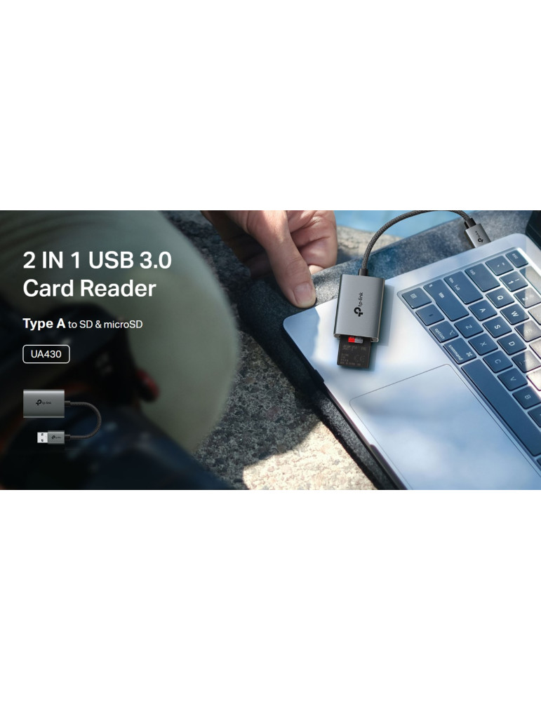 Четец на карти TP-LINK UA430, USB 3.0 Type-A, SD/microSD 3.0 - UA430 - 9