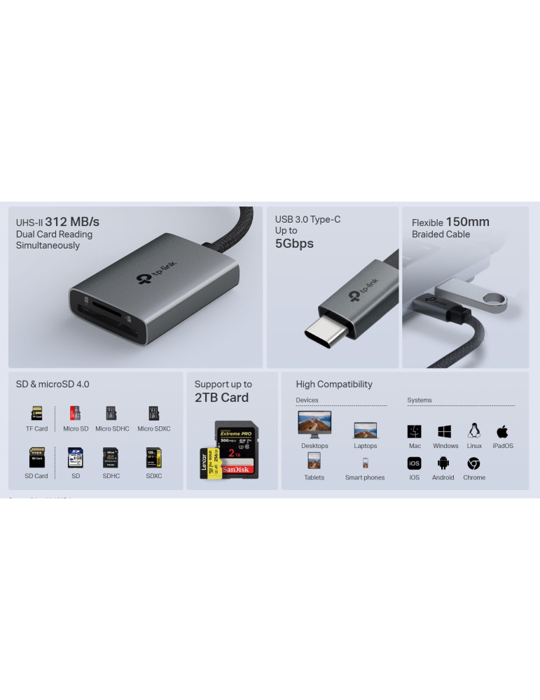 Четец на карти USB TP-Link UA440C, SD/microSD - UA440C - 6