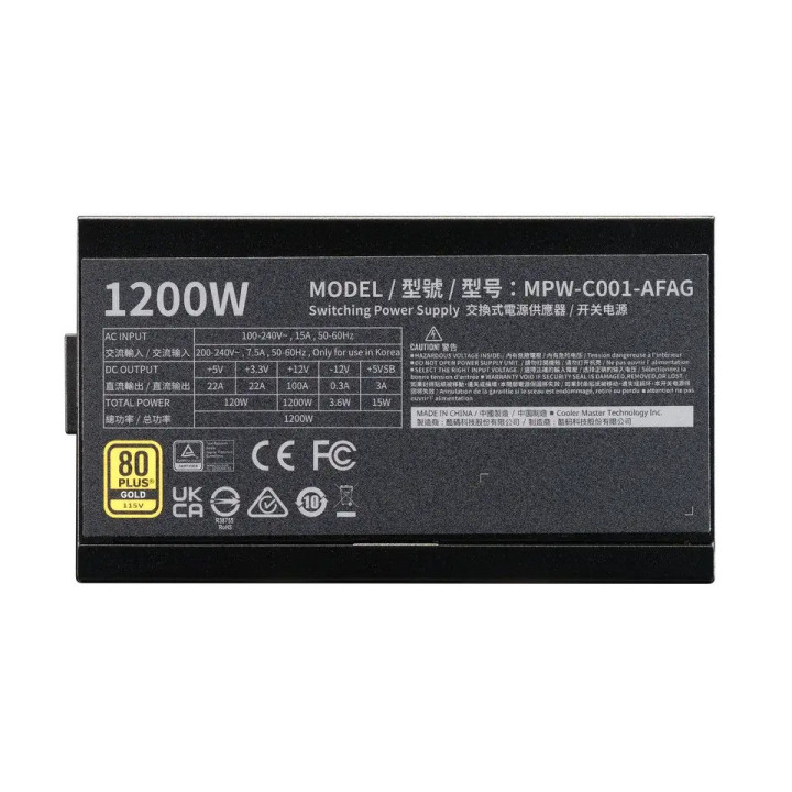 Модулно захранване Cooler Master Elite Gold, 1200W ATX 3.1 80 PLUS Gold - MPW-C001-AFAG-BEU - 4