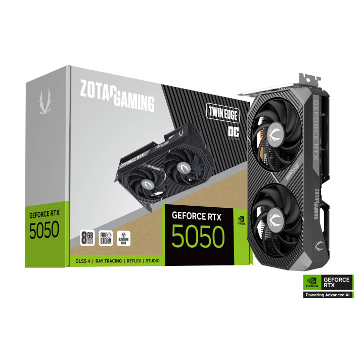 Видео карта ZOTAC GAMING RTX 5050 Twin Edge, 8GB GDDR6 20Gbps - ZT-B50500H-10M - 1
