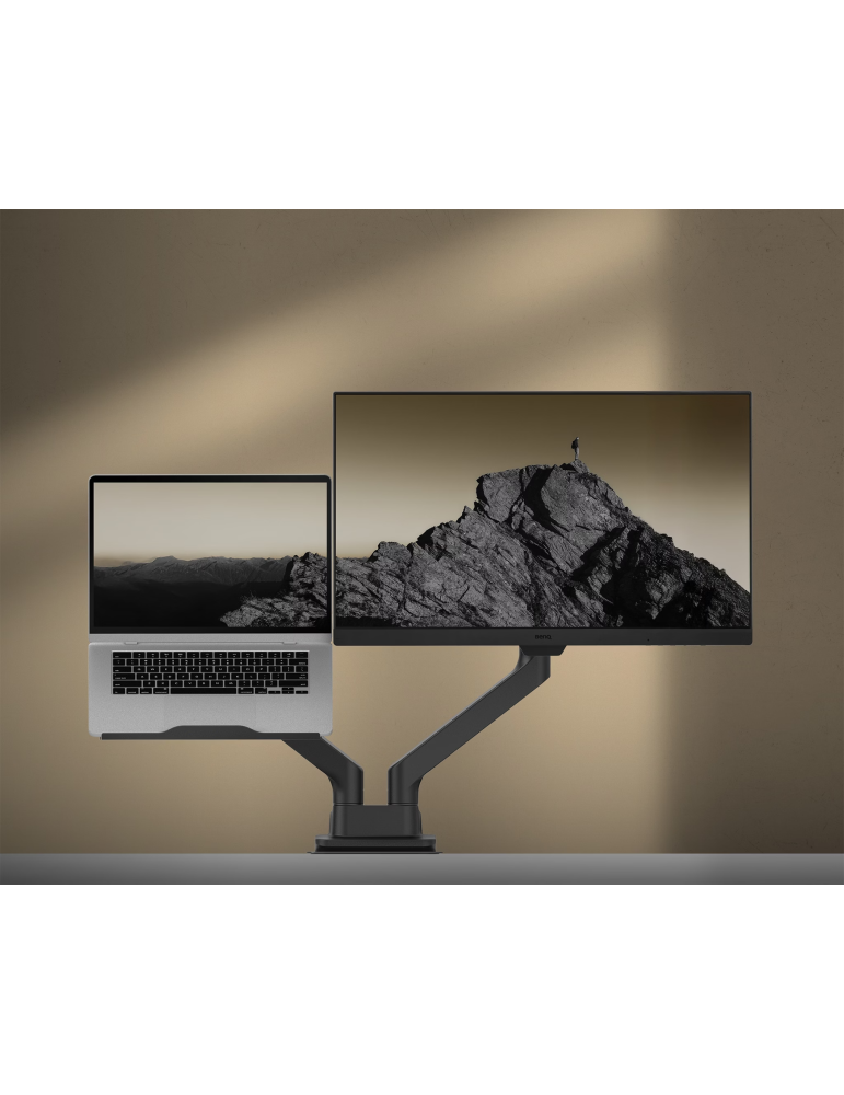 Поставка за лаптоп BenQ LTB01, 12"-17", Подвижна, VESA 75x75, Черна - 5A.A3F44.LBW - 3