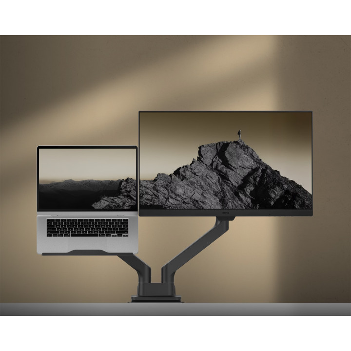 Поставка за лаптоп BenQ LTB01, 12"-17", Подвижна, VESA 75x75, Черна - 5A.A3F44.LBW - 3