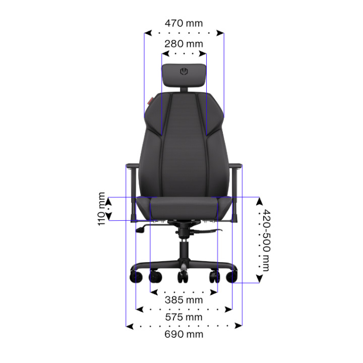 Геймърски стол ENDORFY Meta BK, Черен - EY8A005 - 7