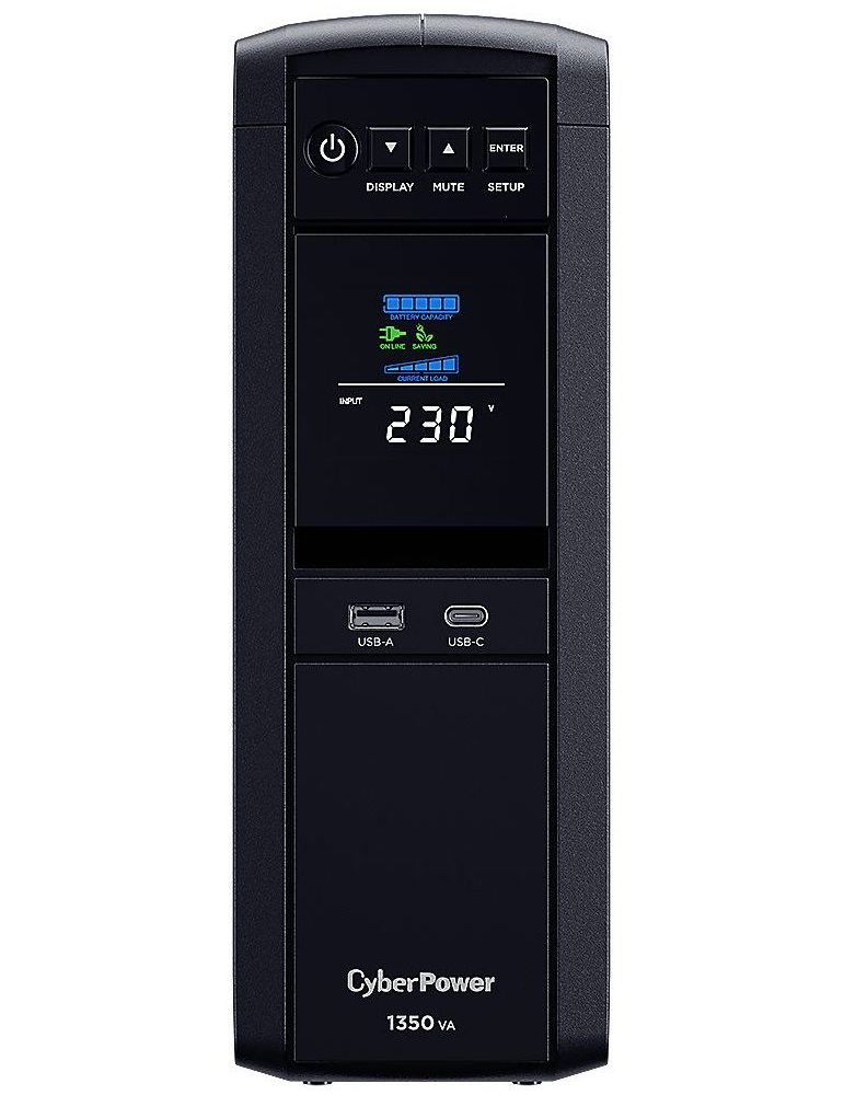 Захранване CyberPower CP1350EPFCLCD, 1350VA/810W Line-Interactive, LCD дисплей, Pure Sine Wave, 6x Schuko - 3