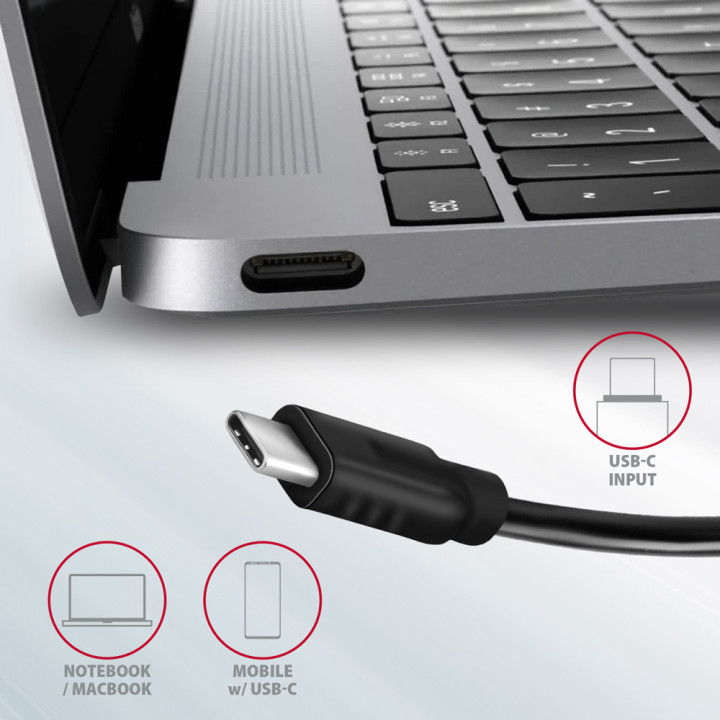 Докинг станция AXAGON HMC-5G21 SPEEDSTER 5in1, 2x USB-A 3.2 Gen 2 + 2x USB-C 3.2 Gen 2 + HDMI 4K/30Hz, PD 60W - 4