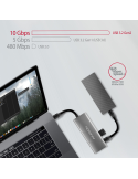 Докинг станция AXAGON HMC-5G21 SPEEDSTER 5in1, 2x USB-A 3.2 Gen 2 + 2x USB-C 3.2 Gen 2 + HDMI 4K/30Hz, PD 60W - 7