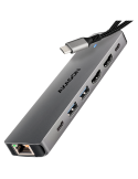 Докинг станция AXAGON HMC-7HX2, USB-C 3.2 Gen 1, 2x USB-A, 1x USB-C, 2x HDMI 4K 60Hz, Gigabit Ethernet, PD 100W - 1