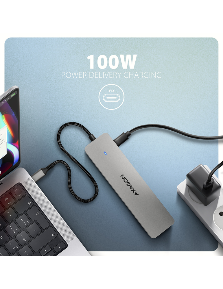 Докинг станция AXAGON HMC-7HX2, USB-C 3.2 Gen 1, 2x USB-A, 1x USB-C, 2x HDMI 4K 60Hz, Gigabit Ethernet, PD 100W - 3