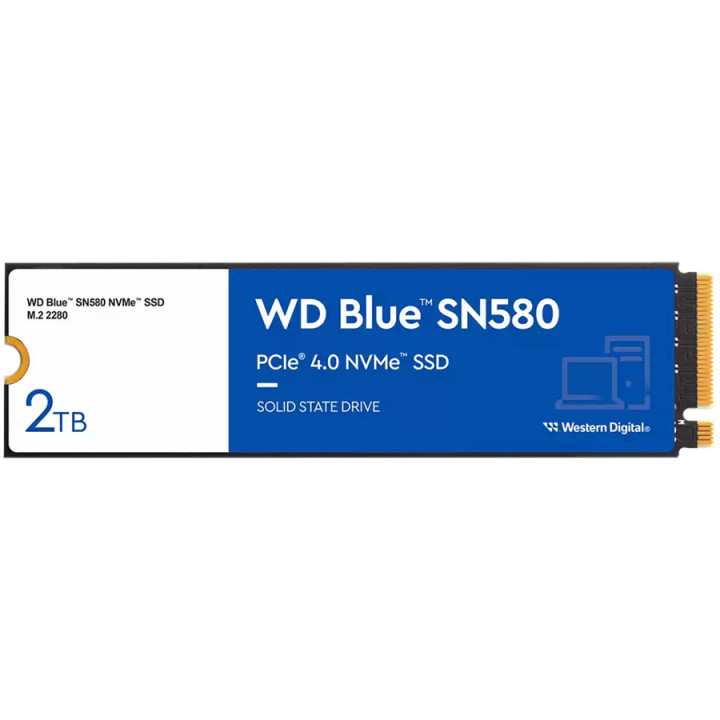 SSD диск Western Digital Blue, 2TB M.2 NVMe PCIe Gen4, 4150 MB/s - WDS200T3B0E-00CHF0 - 1