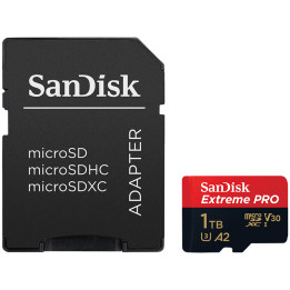 SD карта SanDisk Extreme PRO microSDXC, 1TB UHS-I U3 V30 A2 200MB/s - SDSQXCD-1T00-GN6MA - 1
