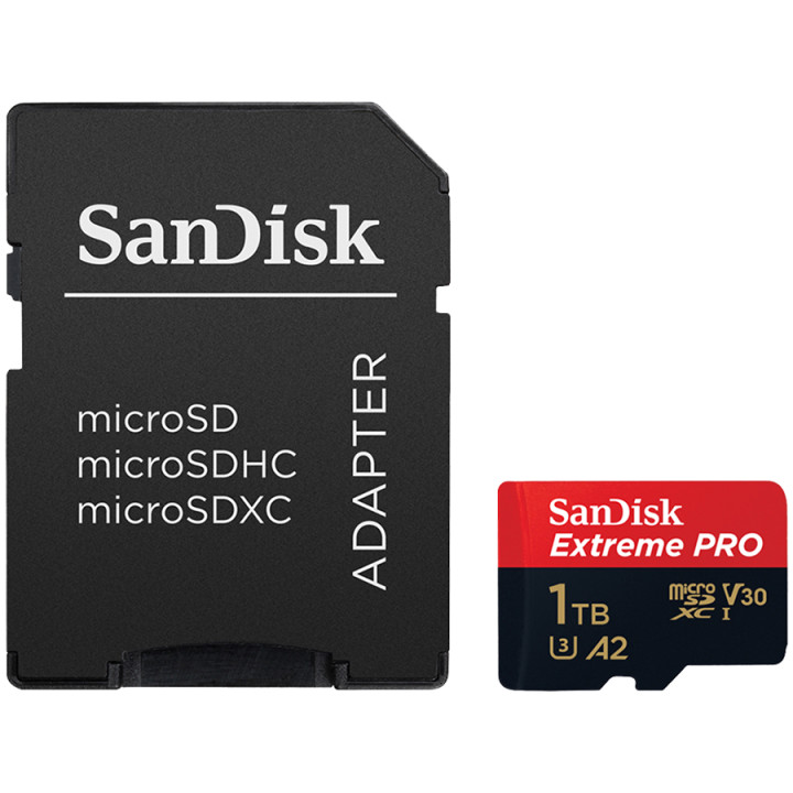 SD карта SanDisk Extreme PRO microSDXC, 1TB UHS-I U3 V30 A2 200MB/s - SDSQXCD-1T00-GN6MA - 1