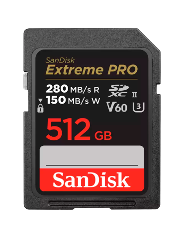 SD карта SanDisk Extreme PRO, 512GB SDXC V60 UHS-II 280/150MB/s - SDSDXEP-512G-GN4IN - 1