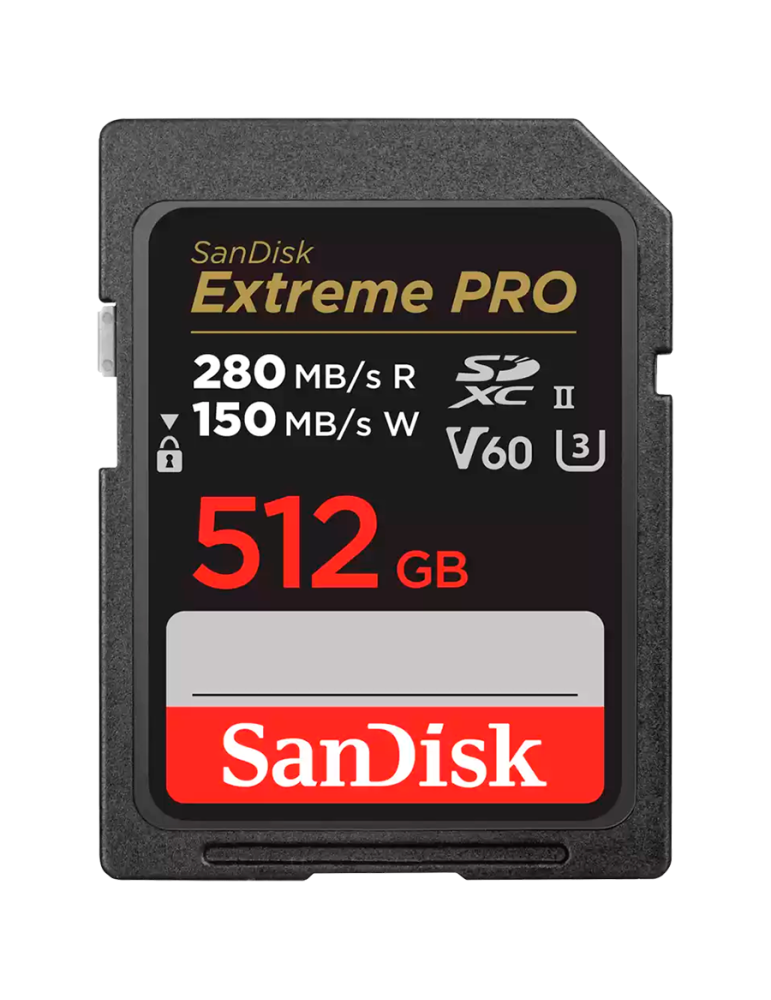 SD карта SanDisk Extreme PRO, 512GB SDXC V60 UHS-II 280/150MB/s - SDSDXEP-512G-GN4IN - 1