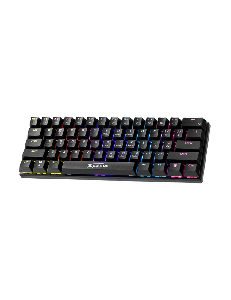 Механична геймърска клавиатура Xtrike ME GK-916, 61 клавиша, Linear Red Switch, Rainbow подсветка - XTRM-GK-916-BK - 1