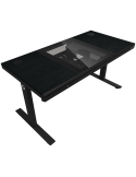 Геймърски бюро LORGAR Elite 90 LRG-DE90W, черно, с двигатели за регулиране на височина, вградено PC кутие, безжично зареждане и 