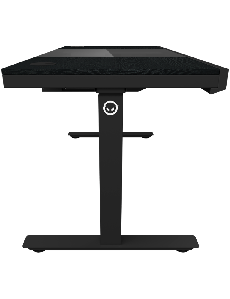 Геймърски бюро LORGAR Elite 90 LRG-DE90W, черно, с двигатели за регулиране на височина, вградено PC кутие, безжично зареждане и 