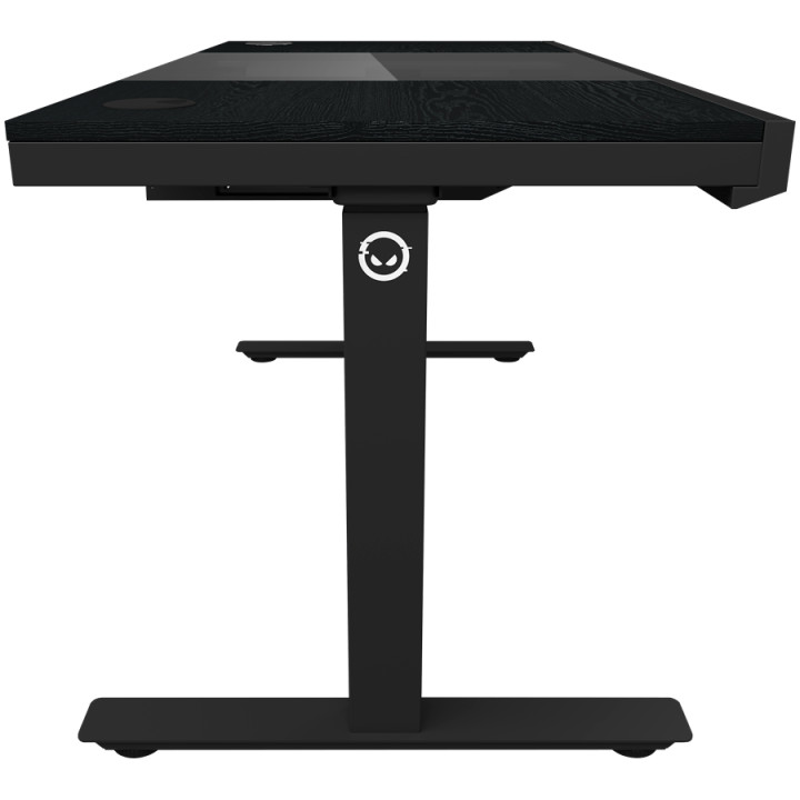 Геймърски бюро LORGAR Elite 90 LRG-DE90W, черно, с двигатели за регулиране на височина, вградено PC кутие, безжично зареждане и 