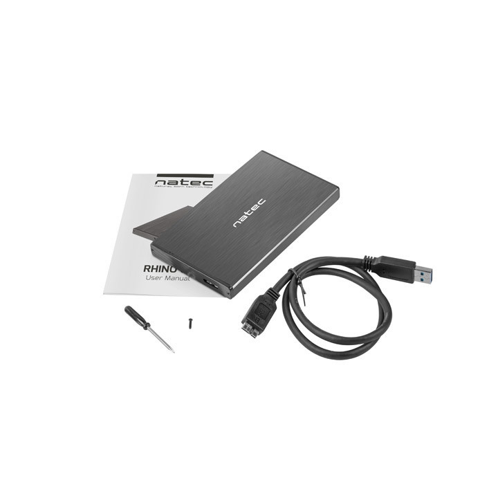 Кутия за твърд диск NATEC Rhino Go, 2.5" SATA, USB 3.0, Черна - NKZ-0941 - 5