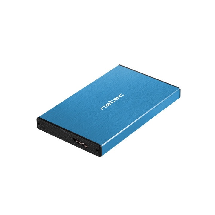 Външна кутия за твърд диск NATEC Rhino Go, 2.5" SATA, USB 3.0, Aluminum, Синя - NKZ-1280 - 1
