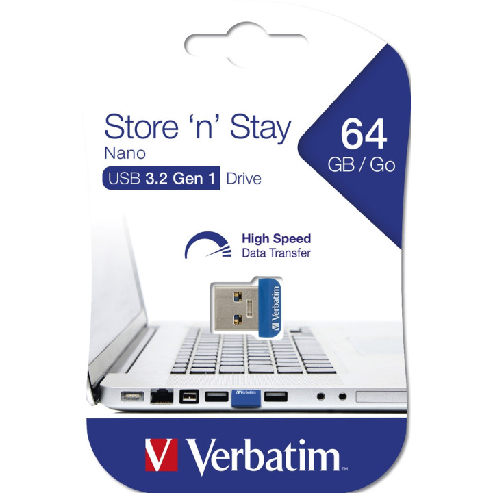 USB памет Verbatim Nano Store 'N' Stay, 64GB USB 3.0 - 98711 - 3