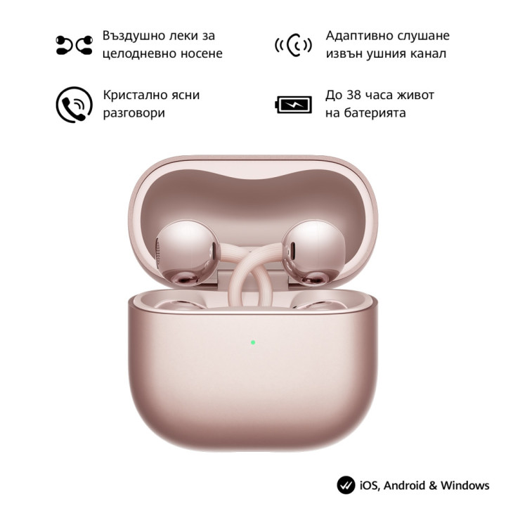 Bluetooth слушалки Huawei FreeClip 2 Robin-T10, Open-ear, Bluetooth 6.0, Rose gold - 6942103178733 - 1