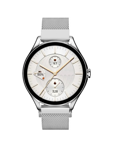 Смарт часовник HiFuture Aura2 Silver, 1.32" AMOLED 466x466, Realtek 8773EWE-VP, 256MB, iOS 9.0+/Android 4.4+ - 6972576182531 - 1