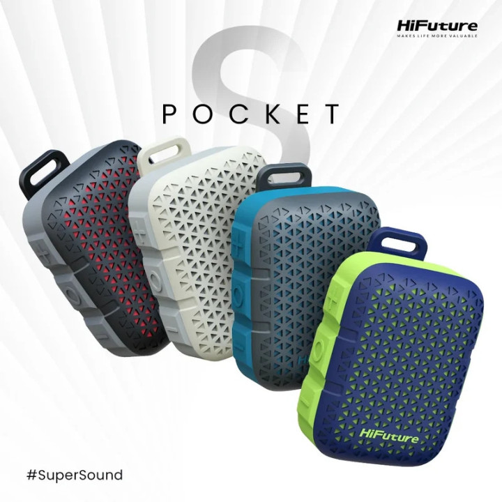 Bluetooth/Безжична портативна тонколона HiFuture Pocket S, Bluetooth 5.4, IPX7, 5W, 8h батерия, Blue - 6972576181947 - 2