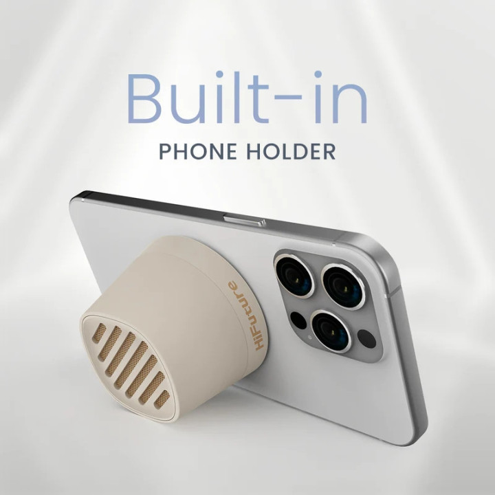 Bluetooth Тонколонка HiFuture Mega S, 5W, Bluetooth 5.4, MagSafe, 10 часа аудиономия, IPX4, Latte - 6972576182241 - 2