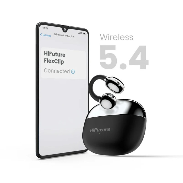Bluetooth/Безжични слушалки HiFuture FlexClip, Open Ear Comfort, Bluetooth 5.4, 4 микрофона ENC, 30 часа работа, IPX5, 12mm драй