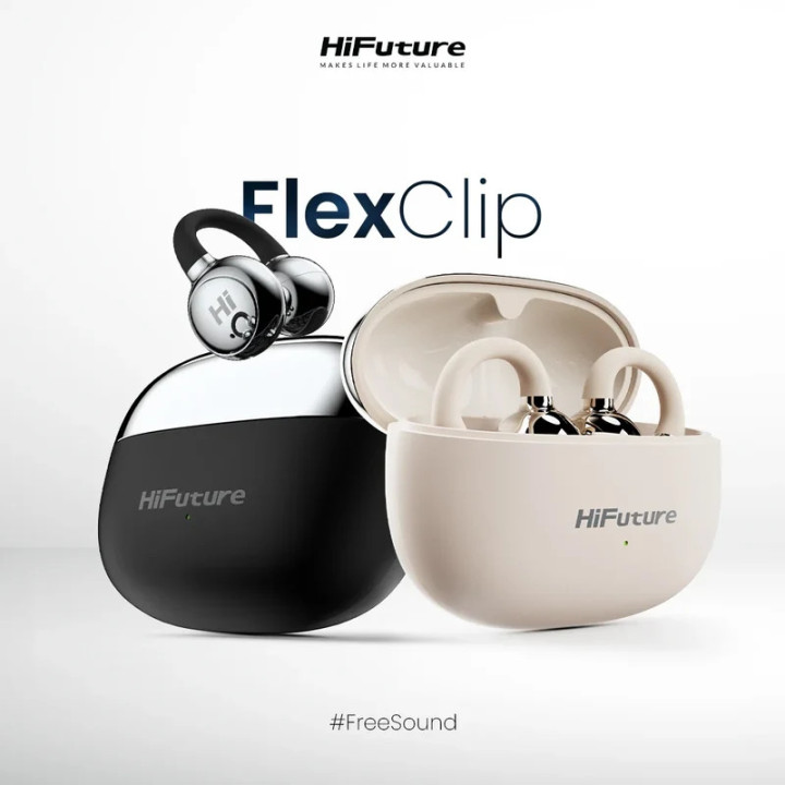 Bluetooth/Безжични слушалки HiFuture FlexClip, Open Ear Comfort, Bluetooth 5.4, 4 микрофона ENC, 30 часа работа, IPX5, 12mm драй