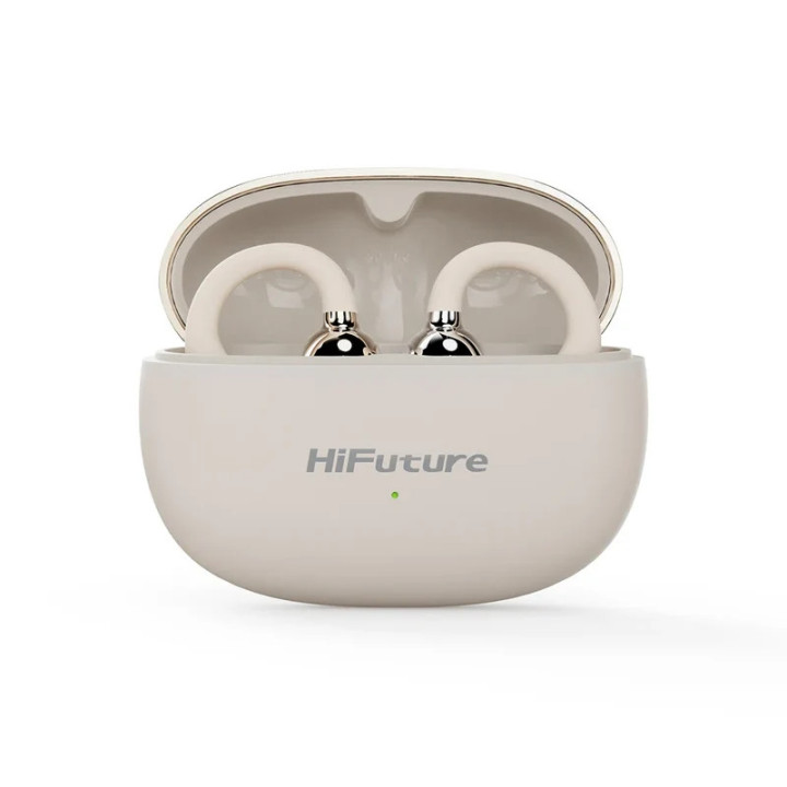 Bluetooth/Безжични слушалки HiFuture FlexClip, Champagne Gold, Bluetooth 5.4, 30 часа работа, IPX5 - 6972576181961 - 2