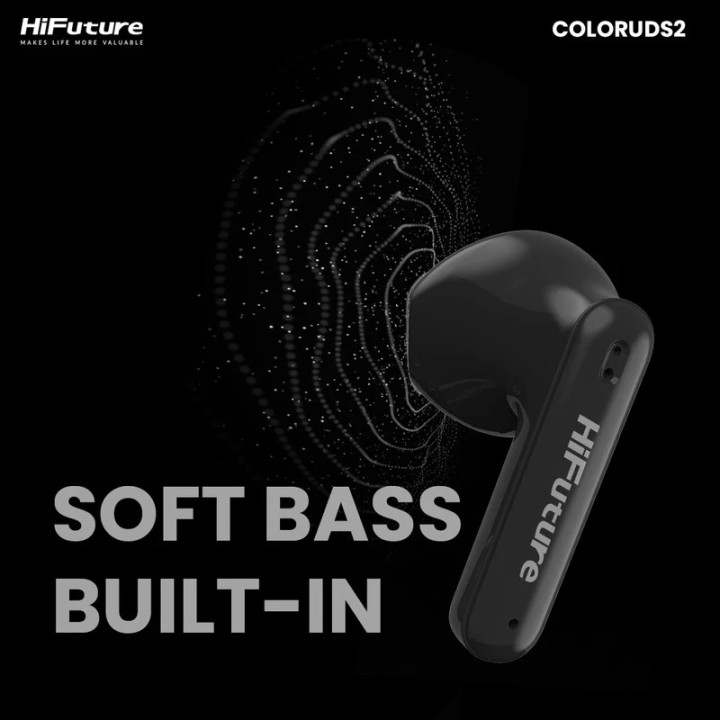 Безжични слушалки HiFuture ColorBuds2, Black, Bluetooth 5.3, 10MM Driver, 20h работно време - 6972576181091 - 3