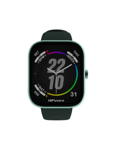 Смарт часовник HiFuture Lume Dark Green, 1.85" IPS сензорен дисплей, Dual Core, Bluetooth 5.3, 128MB памет, до 7 дни работа - 6972576182333