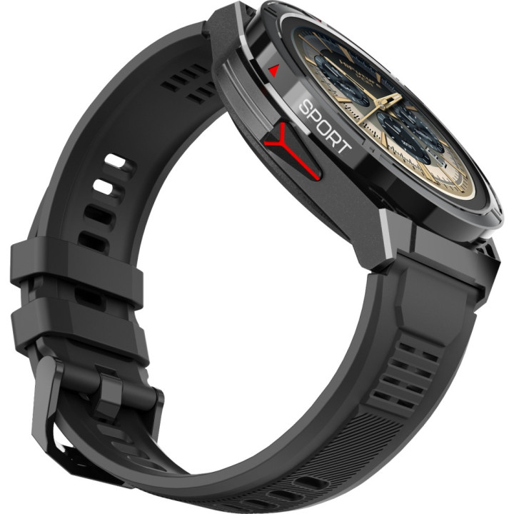 Смарт часовник HiFuture Active Black Red, 1.43" AMOLED 466x466, Dual Core ATS3085L, Bluetooth 5.3, 256MB, 5ATM - 6972576181992 -