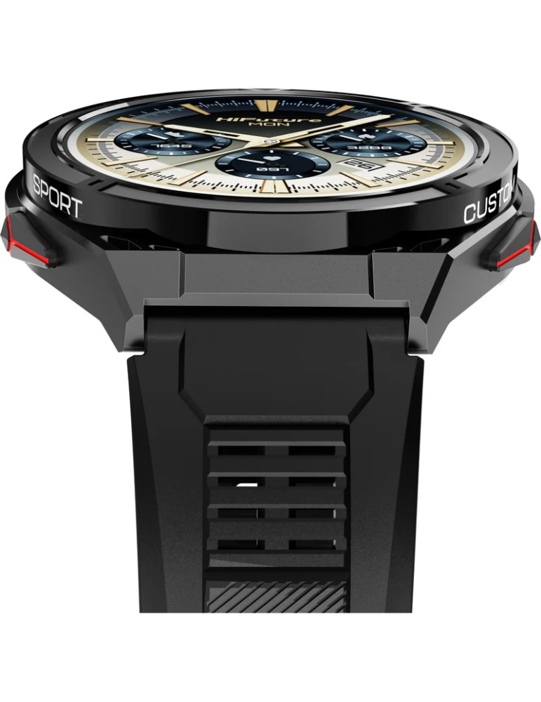 Смарт часовник HiFuture Active Black Red, 1.43" AMOLED 466x466, Dual Core ATS3085L, Bluetooth 5.3, 256MB, 5ATM - 6972576181992 -