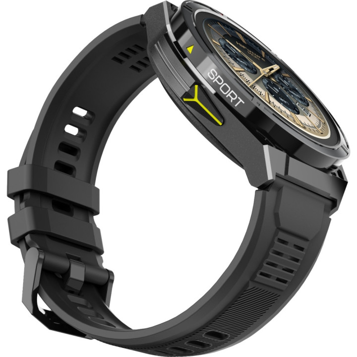 Смарт часовник HiFuture Active Black Yellow, 1.43" AMOLED 466x466, Dual Core ATS3085L, Bluetooth 5.3, 256MB, 480mAh, 5ATM - 6972