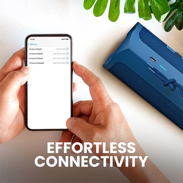 Тонколона HiFuture Ripple Blue, 20W+10W, IPX7 Водоустойчивост, 12h батерия, Bluetooth 5.3, TWS режим - 6972576181053 - 9