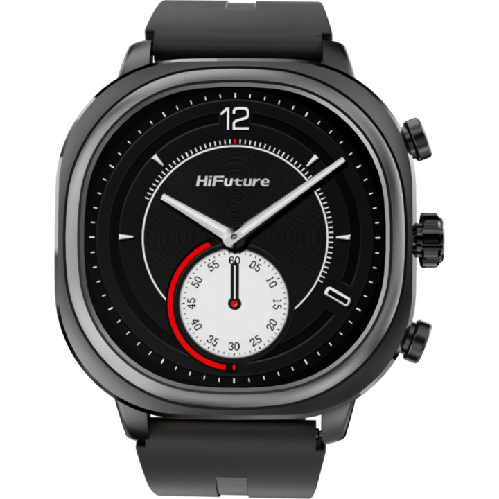 Смарт часовник HiFuture AIX Lite Black, 1.43" AMOLED 466x466, Dual Core ATS3085LM, 128MB, iOS/Android - 6972576181893 - 2