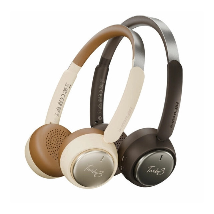 Слушалки HiFuture TURBO3, Bluetooth, USB Type-C, Adaptive Noise Cancelling, Brown - 6972576183125 - 4