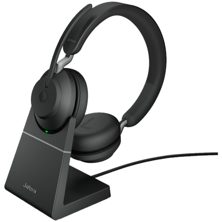 Безжични слушалки JABRA Evolve2 65, Stand, Bluetooth 5.0, 37h батерия, Черни - 26599-989-889 - 1