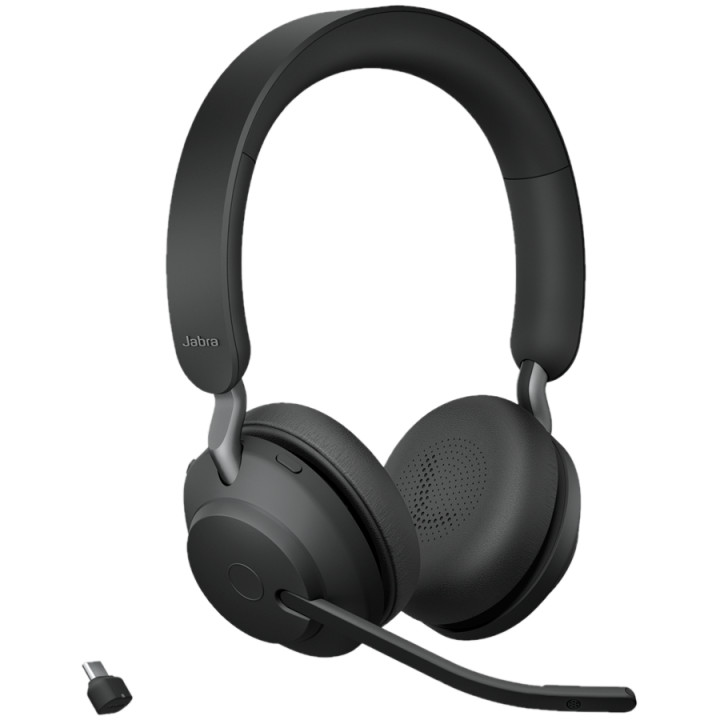 Безжични слушалки JABRA Evolve2 65, Stand, Bluetooth 5.0, 37h батерия, Черни - 26599-989-889 - 2