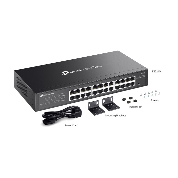 Мрежов комутатор TP-Link Omada ES224G, 24× 1000 Mbps, управляем, 48 Gbps - 8