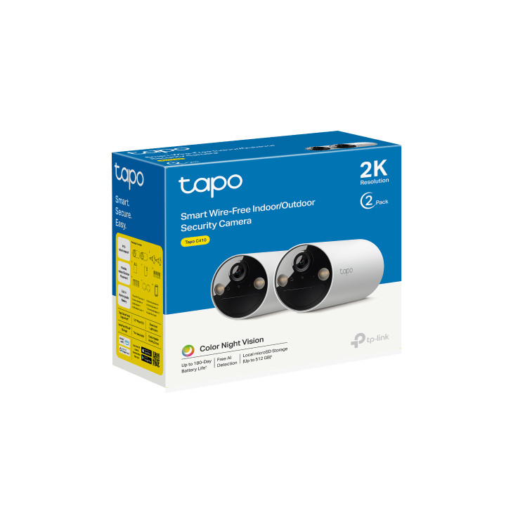 Интелигентна безжична охранителна камера TP-Link Tapo C410 (2-pack), 2K QHD, Indoor/Outdoor, IP65 - 16